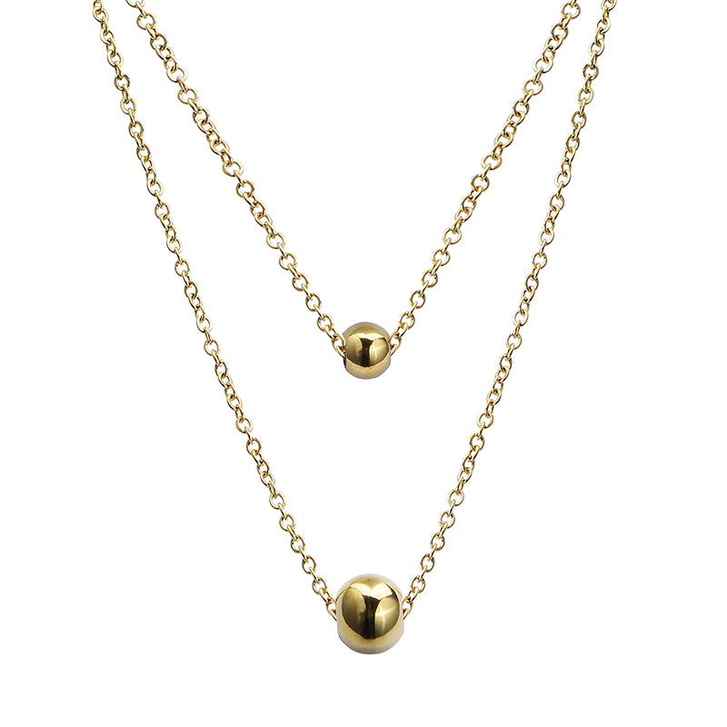 

Trendy Titanium Twotone Steel Pendant Necklace Perfect For Fashion Forward Women Titanium Gold