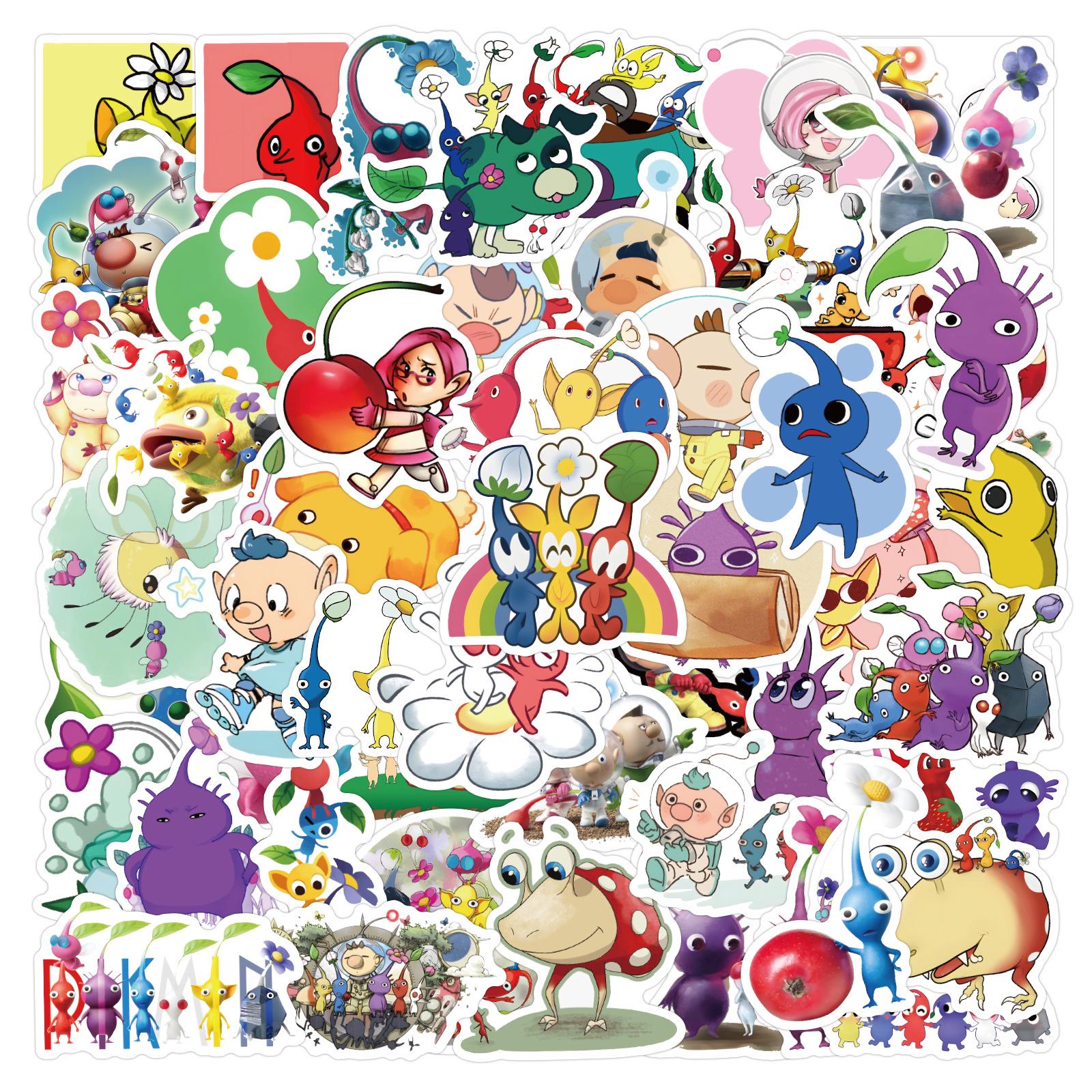 50 Pikmin Cartoon Game Stickers - Creative DIY Graffiti Decorations for Notebooks