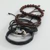 DIY Minimalist Retro Woven Ship Anchor Cowhide Bracelet Leather Bracelet Multi-layer Set Navigation Bracelet
