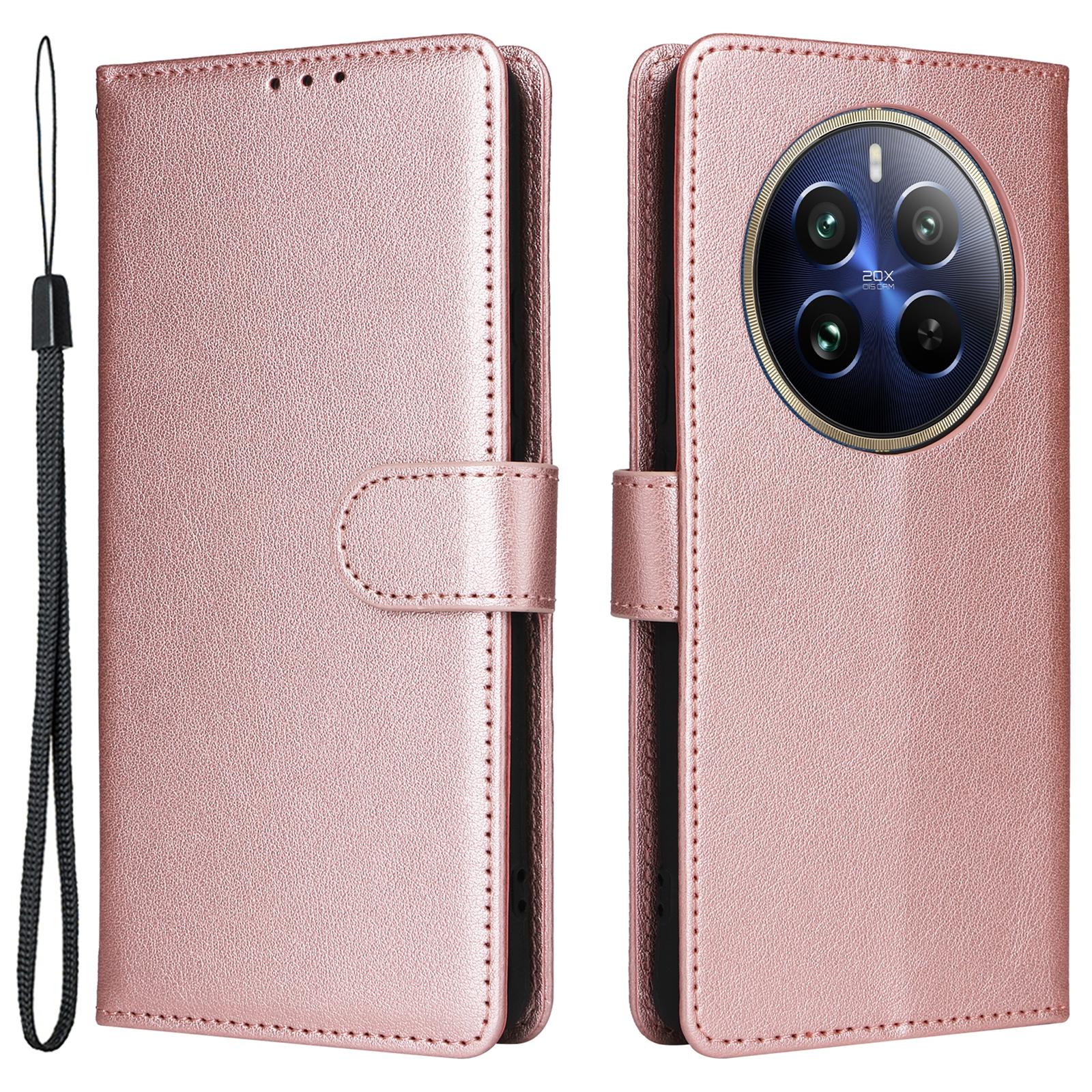 

Чехол для Realme 12 Pro+ 5G/Realme 12 Pro 5G с 3 отделениями для карт, кошелек из ПУ кожи, подставка, чехол для телефона Rose Gold