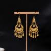 Retro Gilt Flower Fringed Earrings High-End Women'S Light Luxury Niche Exaggerated Temperament Earrings Ancient Hanfu Earrings