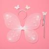 Led Butterfly Wings Light Up Angel Wings Kids Hair Bows Girl Headband Costume Girls Dress Props Party Angel Luminous Fairy Wings