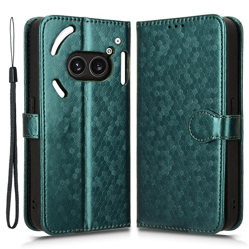 For Nothing Phone (2a) Plus/Phone (2a) Wallet Case Dots Imprinted Magnetic Closing Phone Cover