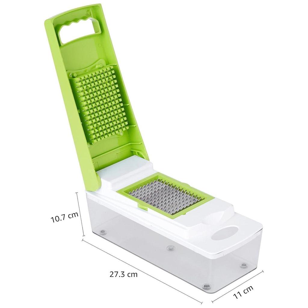 11-in-1 Stainless Steel Multipurpose Vegetable and Fruit Chopper, Green