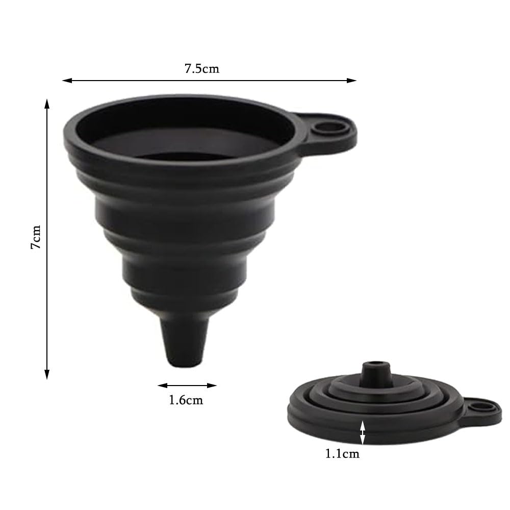 Samkos Mini Folding Funnel Set Black Silica Gel Funnel Water