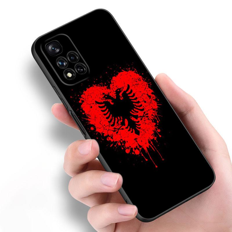 Albania Flag Black Silicone Phone Case For Xiaomi POCO X3 X4 NFC F4 GT F5 F6 M3 M4 M6 X5 X6 Pro 5G M5 C55 C65