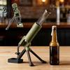 Ouvre-bouteille de bière robuste Mortier Bouteille Tactique Mains libres avec Lanceur de capsules Gadget amusant robuste pour fêtes Bars Accessoires de bar maison