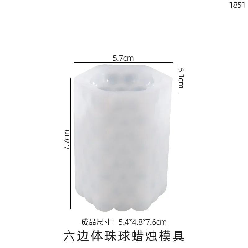 2024 Candle Table Crystal Silicone Resin Mold DIY Cylindrical Sphere Wave Point Candle Table Silicone Mold