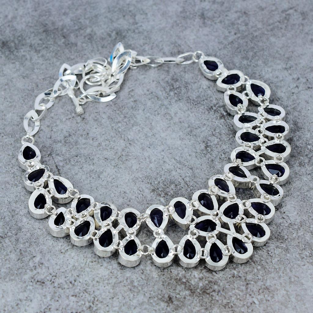 Amethyst Gemstone Handmade 925 Sterling Silver Jewelry Necklace 18" M-324