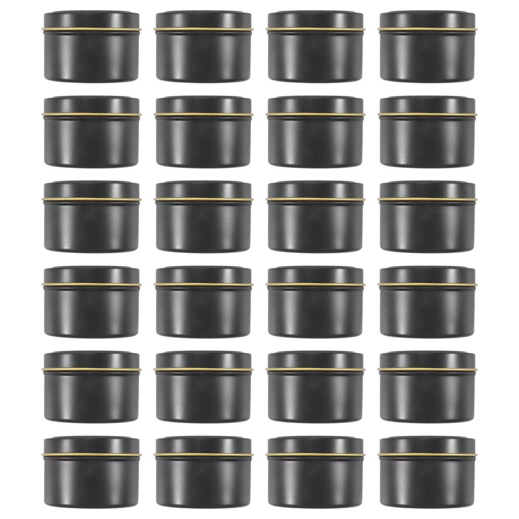 BHBL Candle Tins, 24 Piece, 4 Oz Metal Candle Containers for Making Candles, Arts & Crafts, Dry Storage,Black