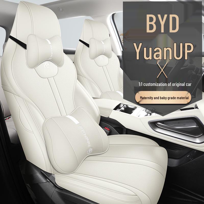 New Model Full Leather Car Seat Cushion for BYD Yuan Plus – All-Season, Five-Seater Compatible