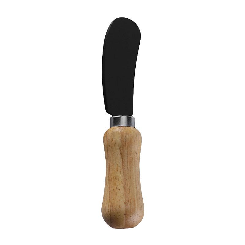 Rubber Wood & Stainless Steel Cheese Knife Set with Butter Spreader and Table Knife