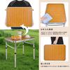 VECELO Folding Outdoor 60cm Wide X 45cm Deep X 56cm Adjustable Low Camping Easy Mini Brown Table, High, Lightweight, Height, Portable, Foldable,