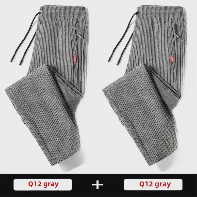 Men's Premium Corduroy Straight-Leg Trousers - Comfortable Autumn Casuals in Large Sizes