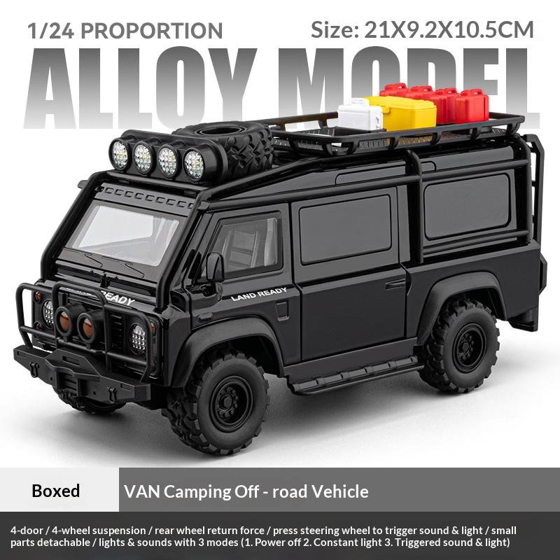 1:24 Scale VAN Off-road Vehicle Model Outdoor Camping Vehicle Toy Children's Holiday Gift Halloween Christmas Gift