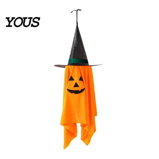 Festive Holiday Decorations for Party Cute Halloween Hanging Decor, Pumpkin Ghost Pendant with Durable Fabric Decor Wizard Hat, Spooky Witch Ornament