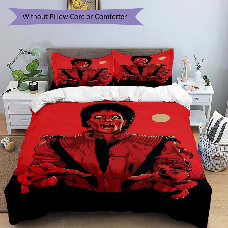 3pcs Thriller, Red Jacket Duvet Cover Set - Machine Washable, Includes 1 Duvet Cover and 2 Pillowcases, No Core Included, All-Season Home De