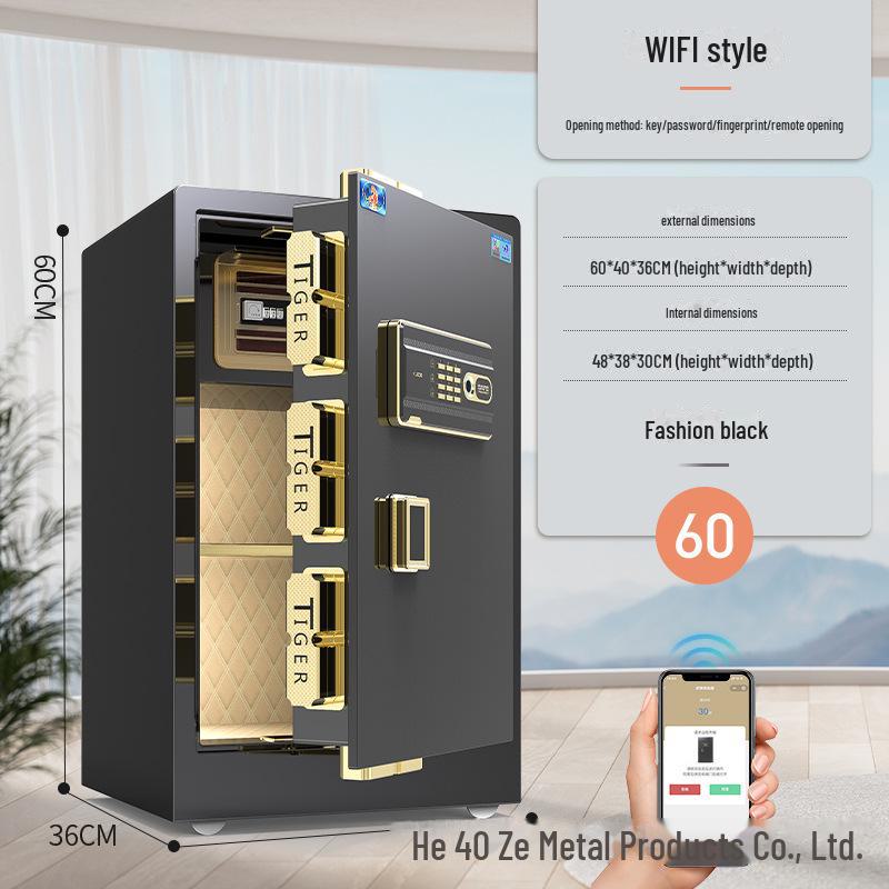 Tiger Brand All-Steel Fingerprint Safe for Home/Office - Anti-Theft Small Safe Deposit Box