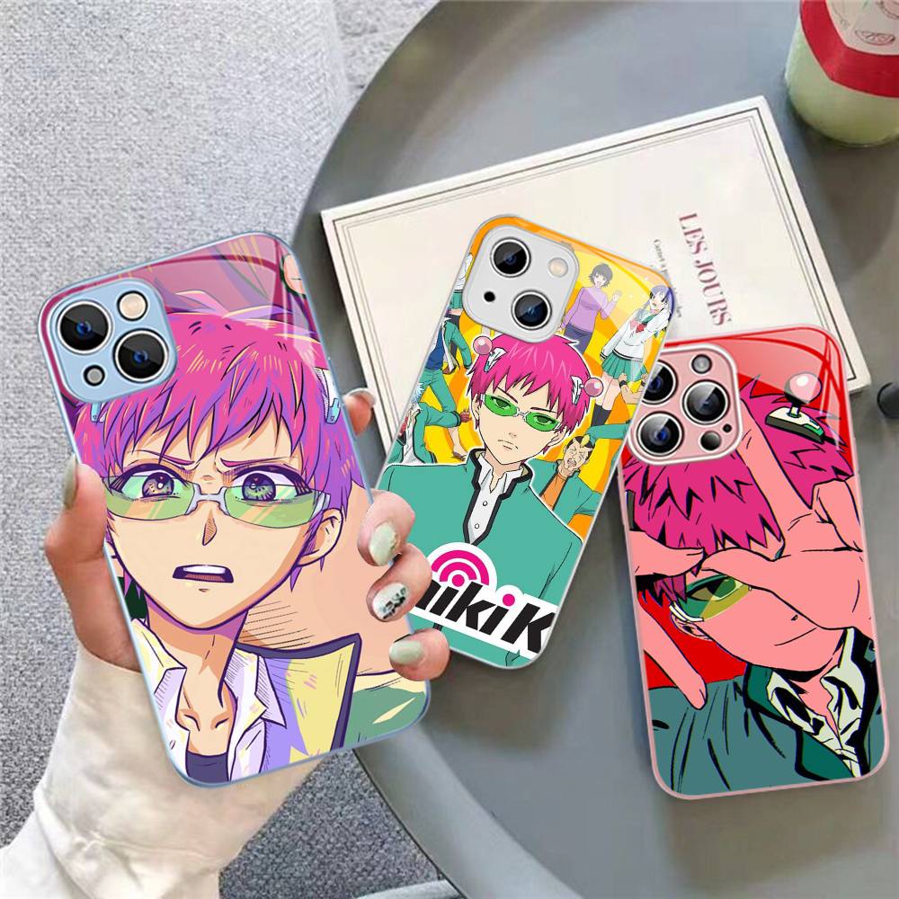 Anime Saiki Kusuo Tempered Glass For Iphone 14 13 12 11 Pro Mini XS MAX 14Plus X XS XR Cover