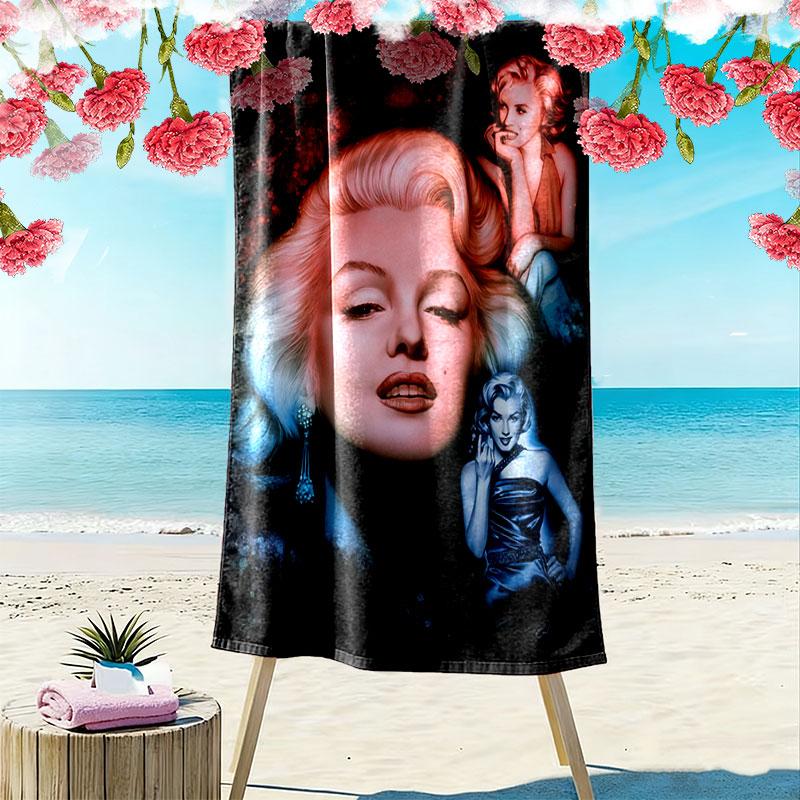 Asciugamano da Spiaggia con Stampa di Marilyn Monroe, Asciugamano Grande Morbido ad Asciugatura Rapida per Spiaggia Campeggio Nuoto