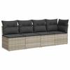 VidaXL Canapé de Jardin et Coussins 4 Places, Siège avec Housse, Meuble de Terrasse Patio Balcon Extérieur, Gris Clair 366177