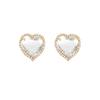 Korean Version Flash Diamond Love Stud Earrings High Sense Exaggerated Personality Internet Celebrity Earrings Light Luxury Temperament New Earrings