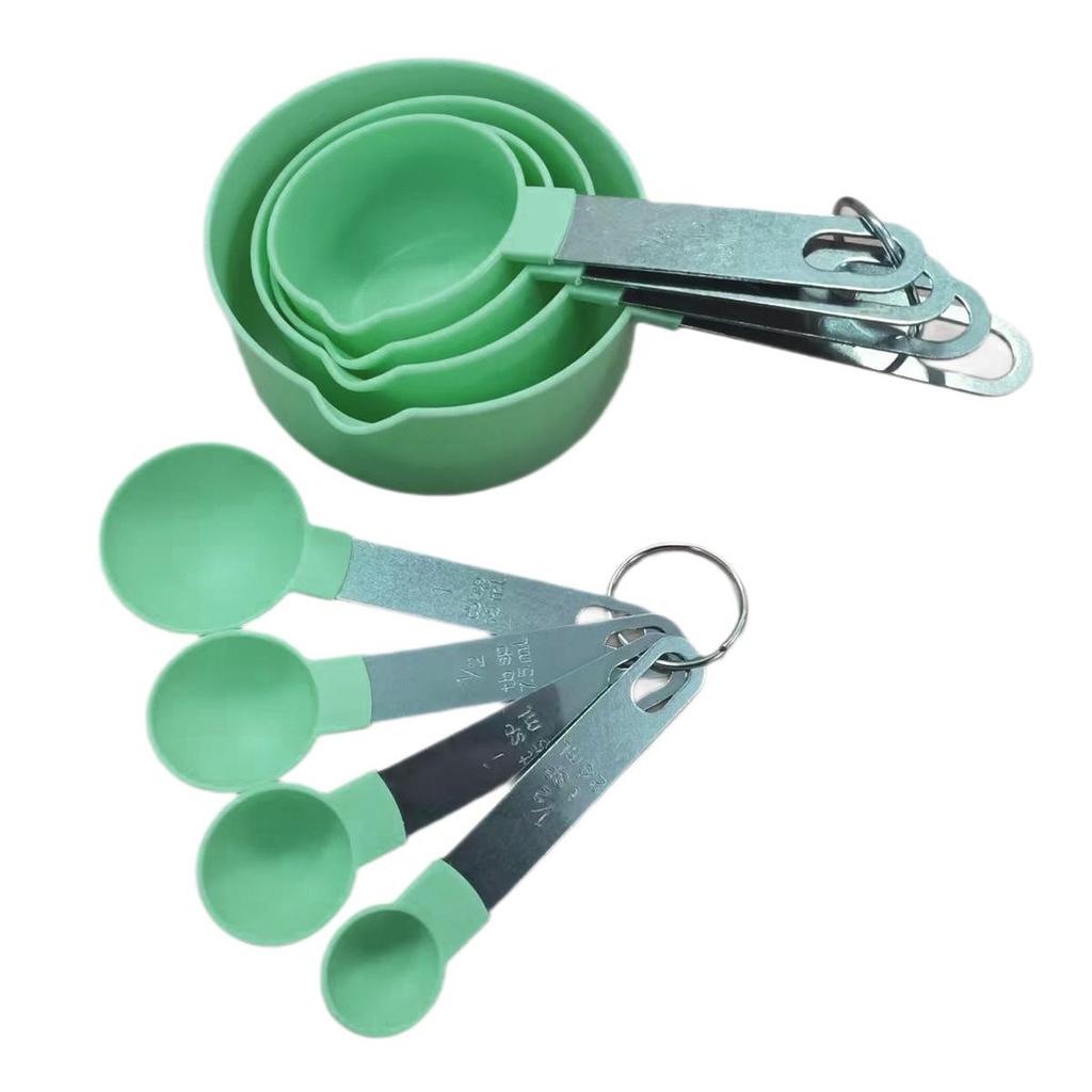 Messbecher- und Löffelset aus lebensmittelechtem Edelstahl mit Skala