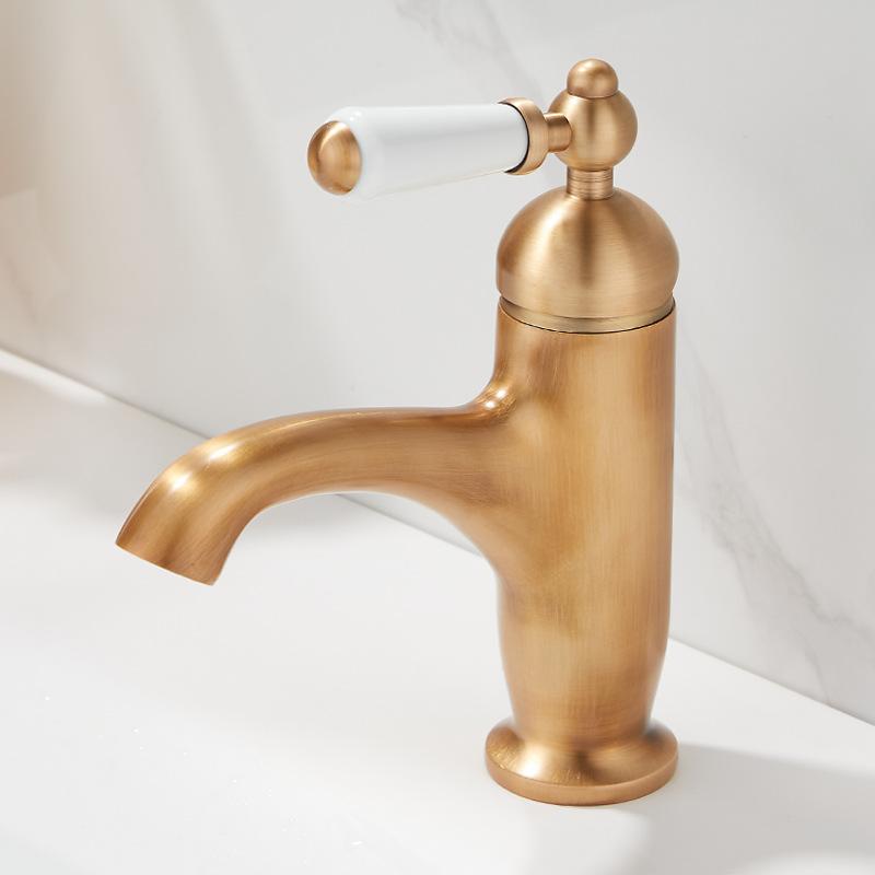 Rubinetto Antico Acqua Calda e Fredda Cromato Oro Rubinetto Lavello Nero Bagno Vintage Miscelatore Lavabo EL7171