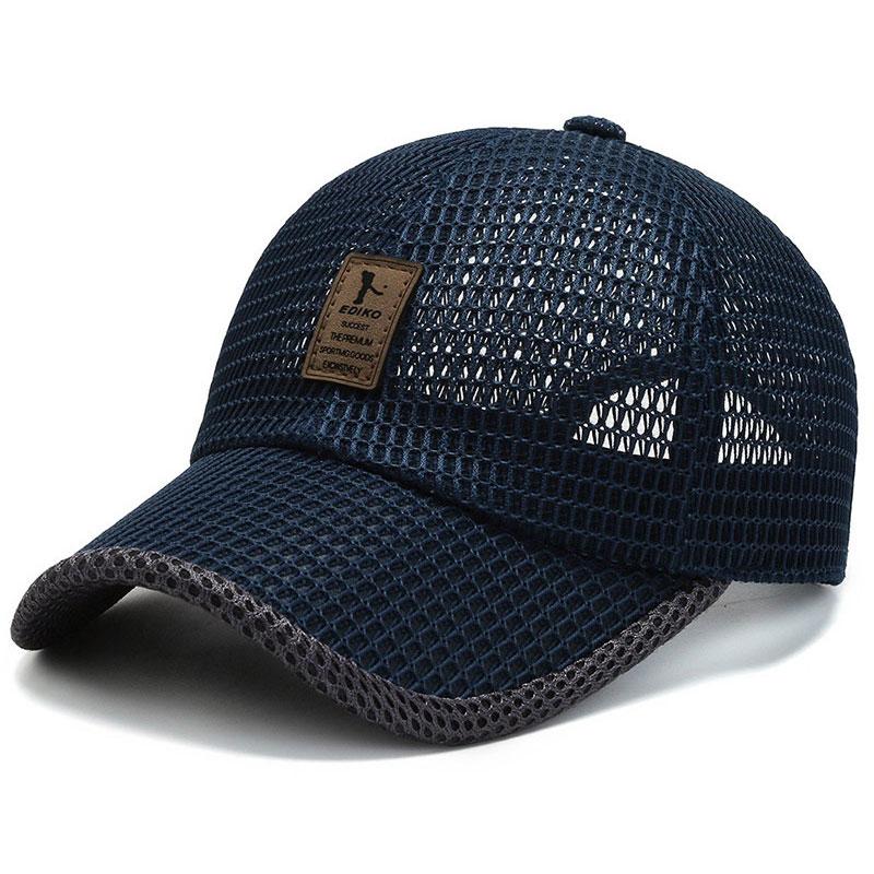Mode Männer Net Baseball Cap Frauen Outdoor Reise Strand Hut Freizeit Sonnenschutz Angeln Hüte Golf Caps Trucker Hut navy blau