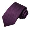 Hi-Tie Men's Silk Tie Plain Ties Satin Solid Color Dark Violet Prom Party Wedding Set