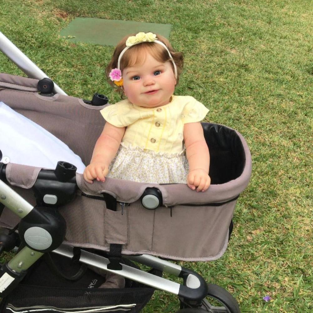 Lifelike 50cm Full Silicone Reborn Girl Dolls Maddie Waterproof Bath Shower Newborn Baby Doll Toys for Kids Cute Smiling Simulation Doll Children Gift