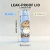 1PC Mushroom Stick Ghost Cartoon 750ml Color Plastic Sports Water Bottle Leakproof Flip Straw Lid Suitable for Sports Office Home Use