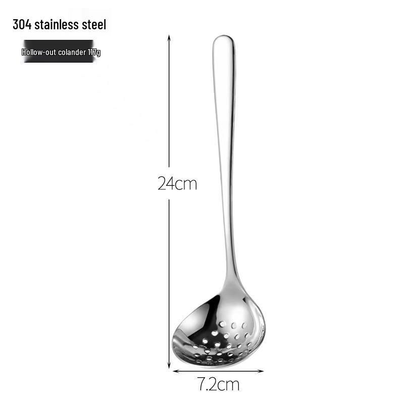 316 Stainless Steel Elegant Soup & Porridge Ladle and Strainer with Deepened Bowl for Hot Pot Serving and Cooking.
