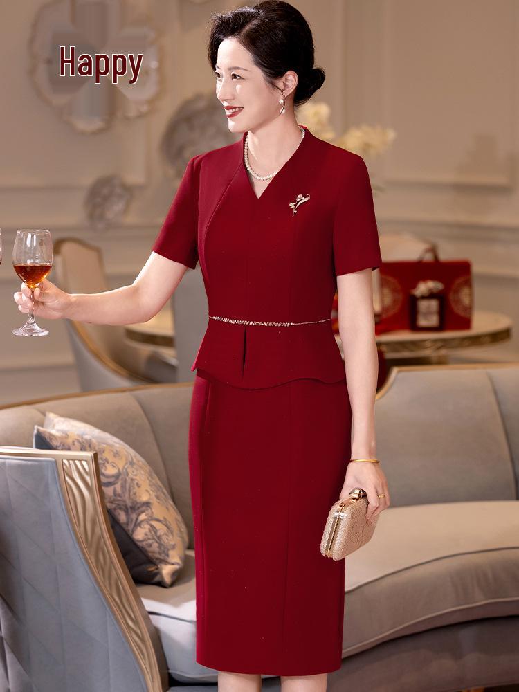 Spring 2025 Elegant Tummy-Covering Formal Dress for Mother of the Bride