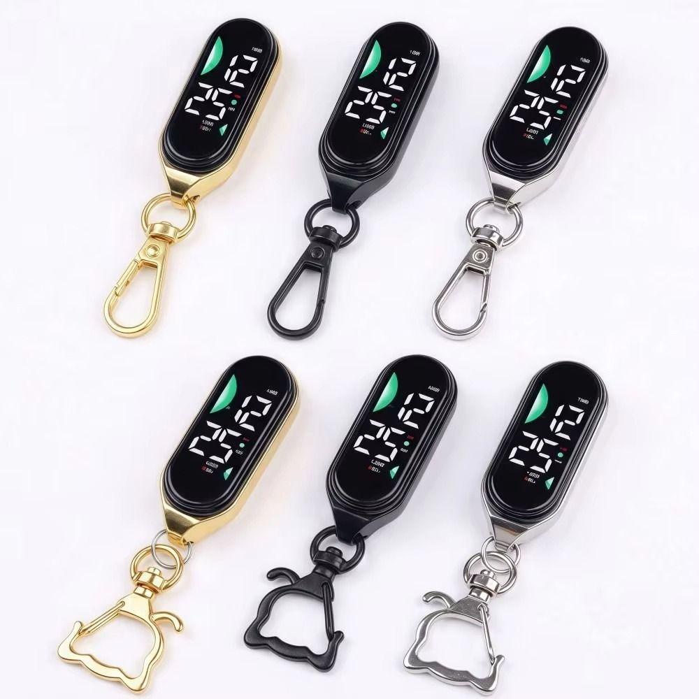 Electronic Hanging Watch Digital Display LED Watch Keychain Pocket Watch Kids Adults