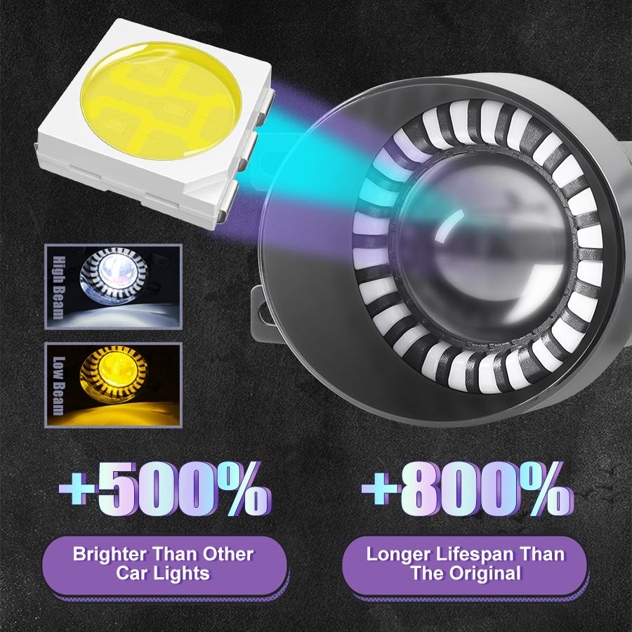 3,5palcová kulatá LED mlhová světla Angel eyes DRL Offroad mlhová světla