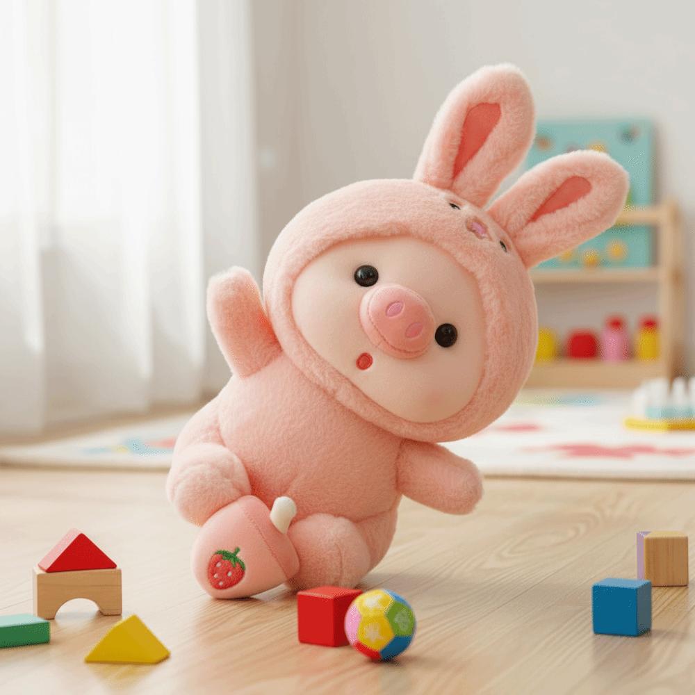 Kawaii Style Pig Doll Cute Cartoon Design Milk Tea Plush Toy Cartoon Pig Plush Toy Kids Gift