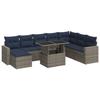 VidaXL Garden Furniture Set with Cushions 9 Pcs Grey Braided Resin Acacia, Outdoor Sofa Set, Garden Lounge, 3326372