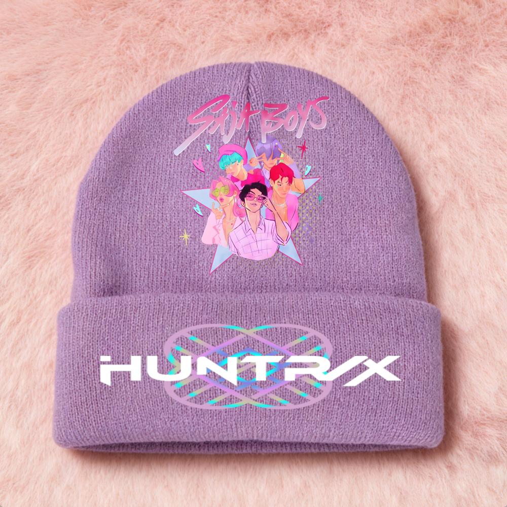 KPOP Demon Hunters Cute And Charming Cartoon Printed Children Knit Beanie Warm Cold Season Cap Girls Outdoor Sports Birth Date Present Accessories