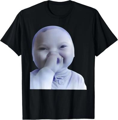 Funny AI Baby Laughing Meme Graphic Gen Z Humor Viral Meme Unisex T-Shirt