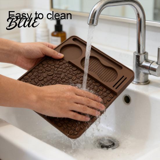 Barista Coffee Pressing Station Silicone Espresso Tamping Mat, Non-Slip Tamper Heat Base Resistant Pad for Home Accessories Easy Clean Mat