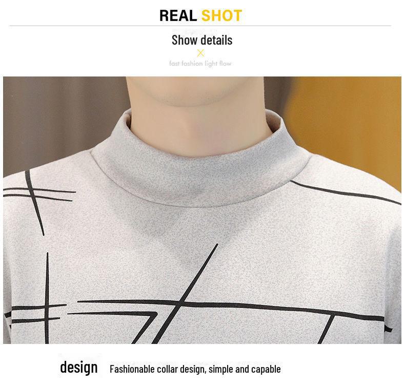 Men's Trendy Thermal Underwear Set: Teen Plus Velvet, Thickened Warm Bottoming Shirt & Pants for Autumn/Winter