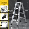Heavy-Duty Aluminum Folding Ladder: Indoor/Outdoor Telescopic, Double-Sided, Portable.