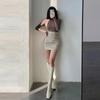 Sexy PU kožené sukně pro ženy Punková bandáž A-line Černá Tužková sukně s vysokým pasem Fashiom Y2k Dámské oblečení Podzim Zima