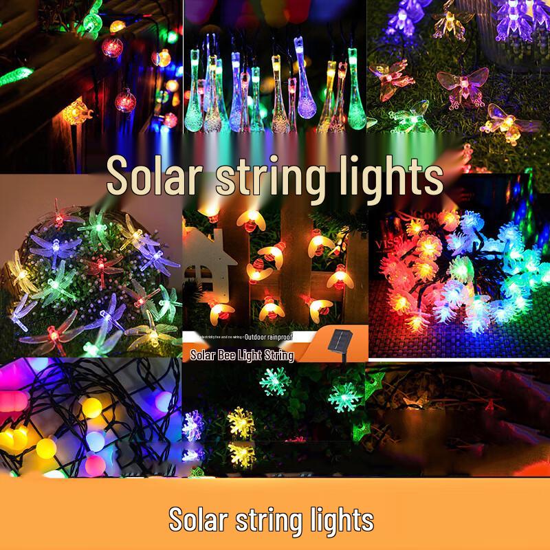 Solar Butterfly LED Outdoor String Lights