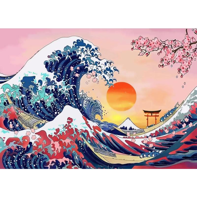 The Great Wave of Kanagawa Ukiyoe Japanese Art Vintage Poster Canvas Painting Famous Wall Pictures Living Room Home Decor