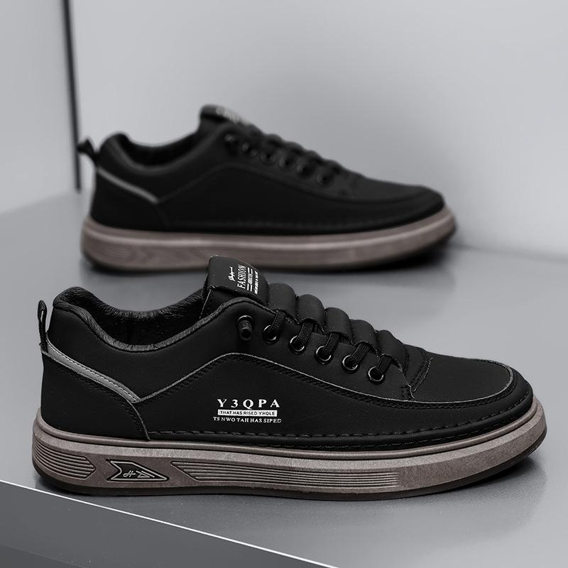 

Модная кожаная повседневная обувь для мужчин Дышащие кроссовки Модная обувь для вождения и ходьбы Теннисные туфли для мужчин Офисные балетки 39 чёрный