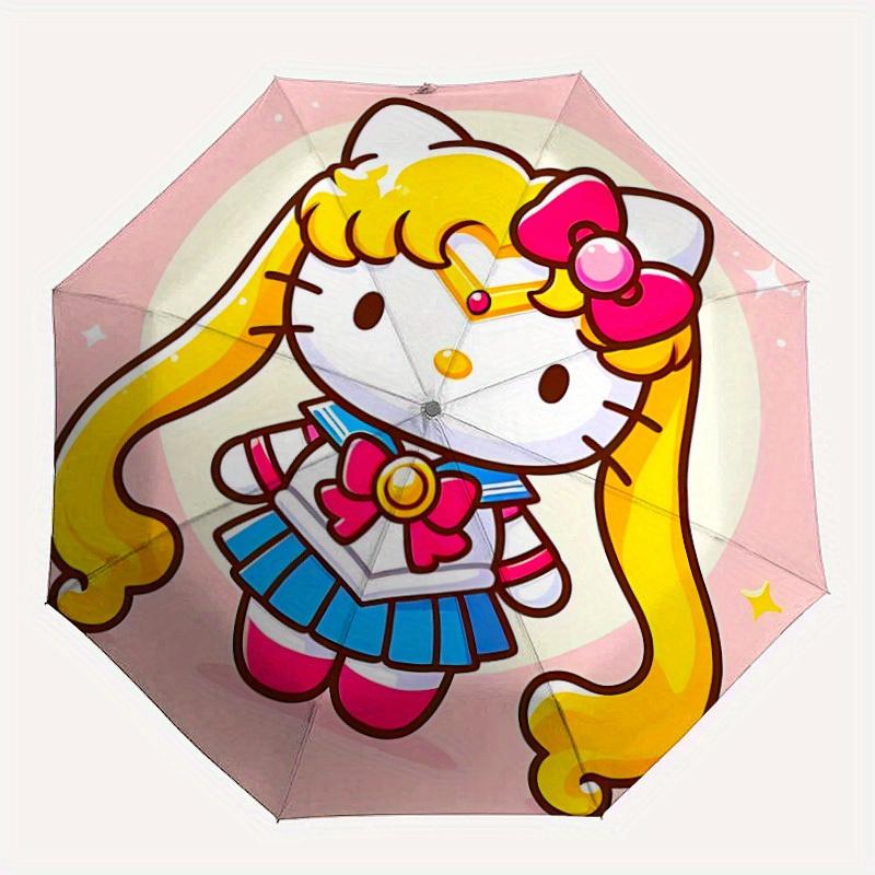 

1pc Hello Kitty Automatic Open/close, Portable Folding Umbrella for Women & Men,Compact Parasol,, Durable Frame yy250809184