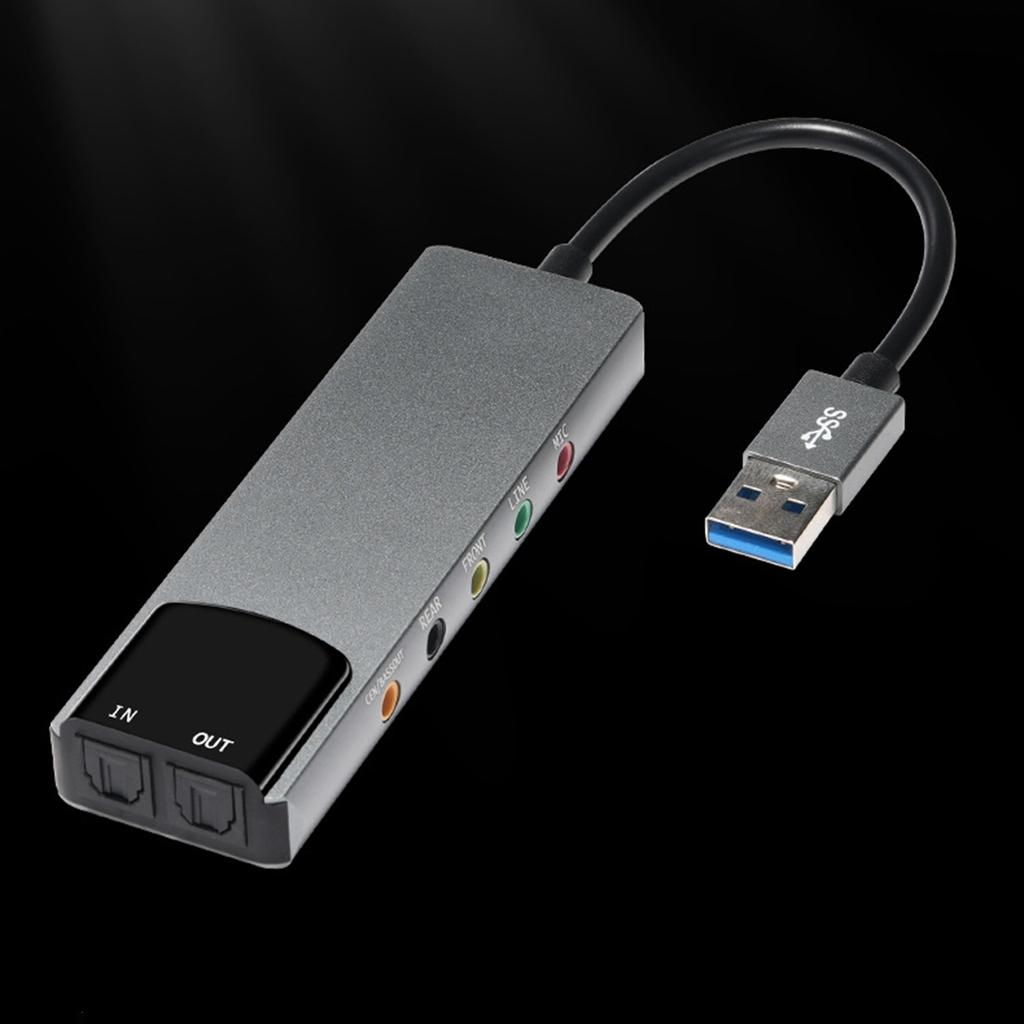 USB External Sound Card with SPDIF Digital Audio for 5.1 & 7.1 Surround Sound Systems Aluminum Body