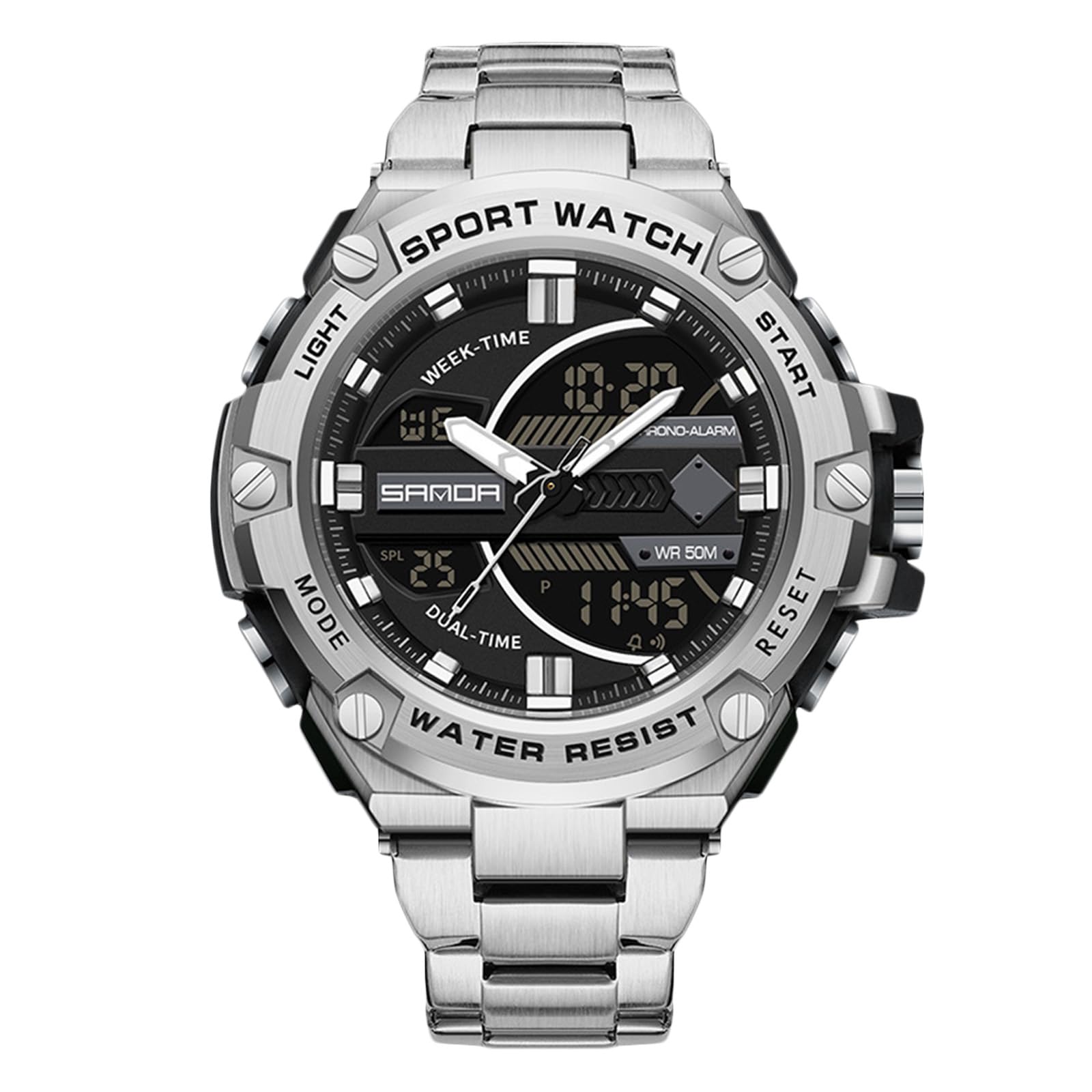 

Мужские кварцевые часы RORIOS с отображением даты, люминесцентным циферблатом, легкие, многофункциональные, водонепроницаемые, идеально подходят для занятий спортом, работы и повседневного ношения,